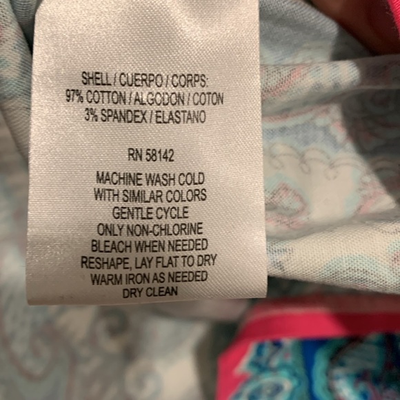 Women’s London Times Sleeveless Teal and Pink Patterned Dress - Size 10 - Picture 9 of 10